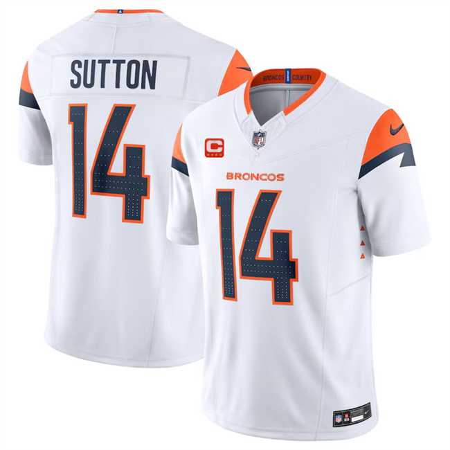 Men & Women & Youth Denver Broncos #14 Courtland Sutton White 2024 F.U.S.E. With 4-Star C Patch Vapor Limited Stitched Jersey